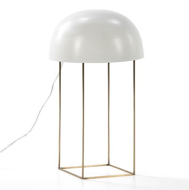 Lampe de table blanc et pied métal doré Tyanah H 70 cm - Photo n°1