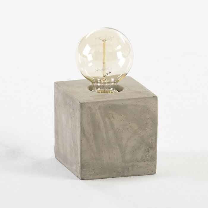 Lampe de table ciment gris Koétie H 24 cm - Photo n°1