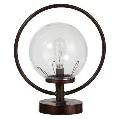 Lampe de table LED verre et métal marron foncé Diere - Photo n°1