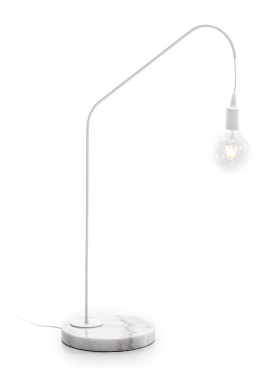 Lampe de table marbre et métal blanc Aubry - Photo n°1