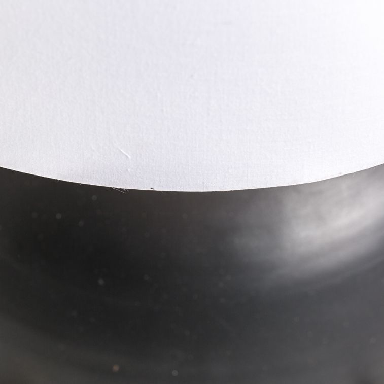 Lampe de table métal blanc et pied noir Jihay - Photo n°2