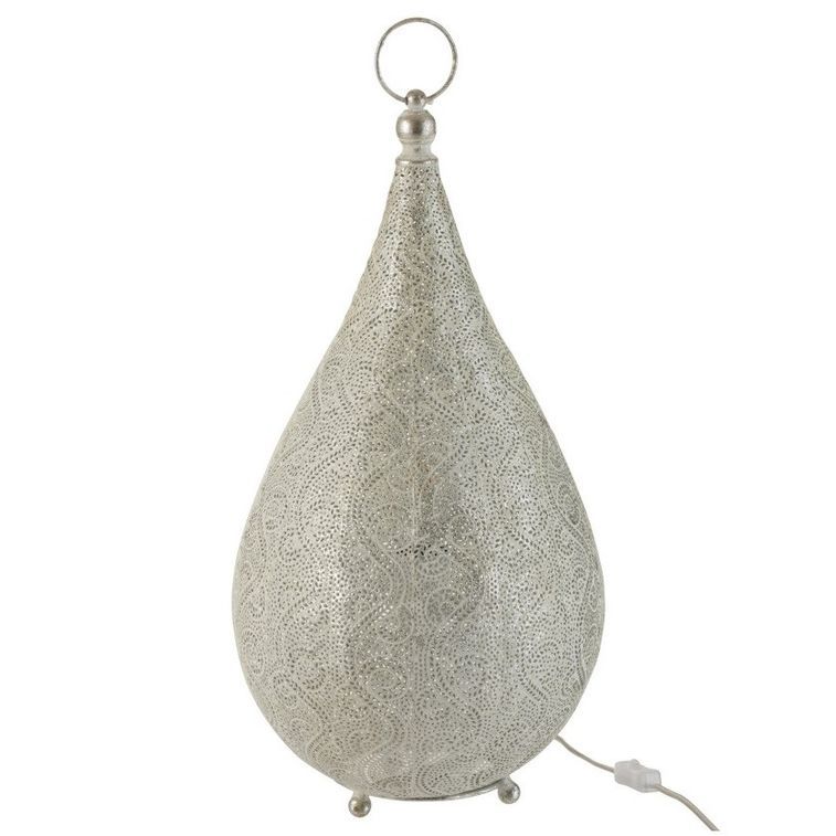 Lampe de table métal blanc Omani - Lot de 2 - Photo n°1