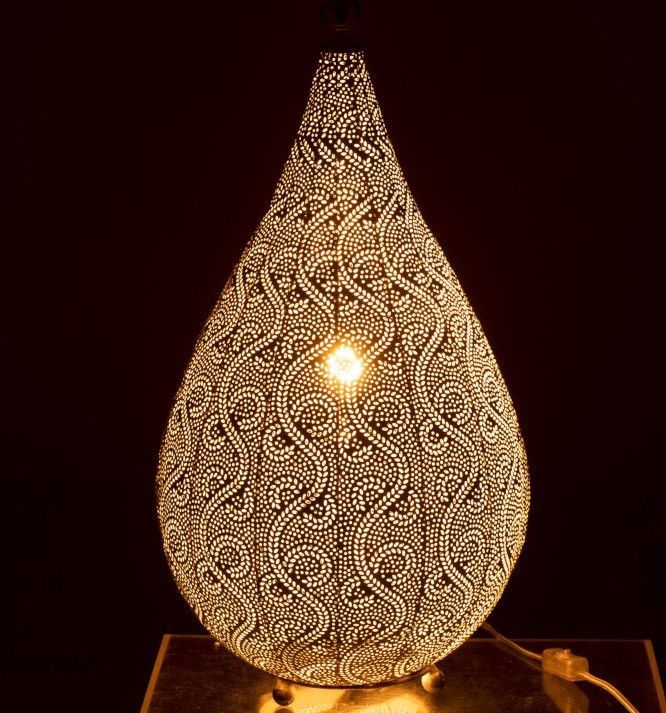 Lampe de table métal blanc Omani - Lot de 2 - Photo n°3
