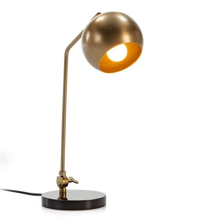 Lampe de table métal doré et pied granite noir Wez - Photo n°2
