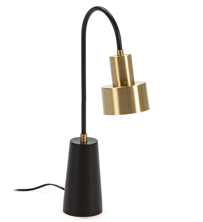 Lampe de table métal doré et pied métal noir Etian - Photo n°1
