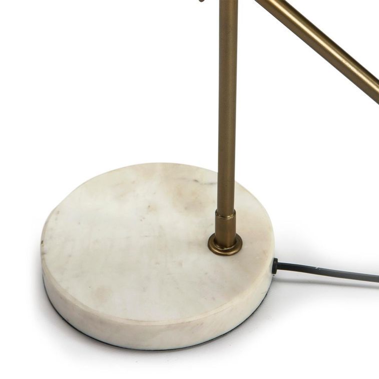 Lampe de table métal doré et socle marbre blanc Esos - Photo n°2
