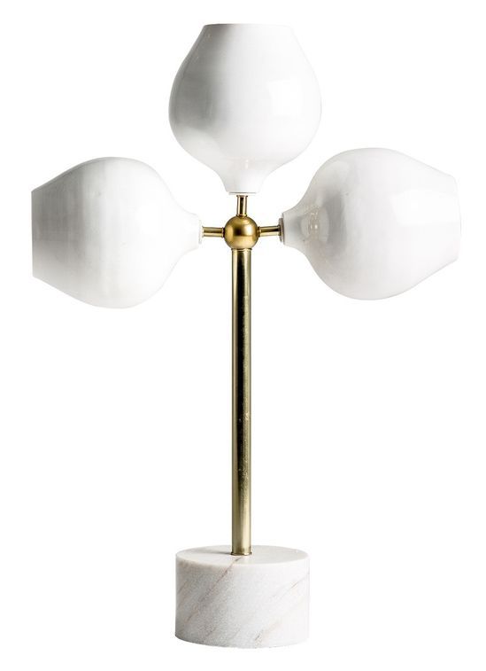 Lampe de table métal et socle marbre blanc Rittra - Photo n°1