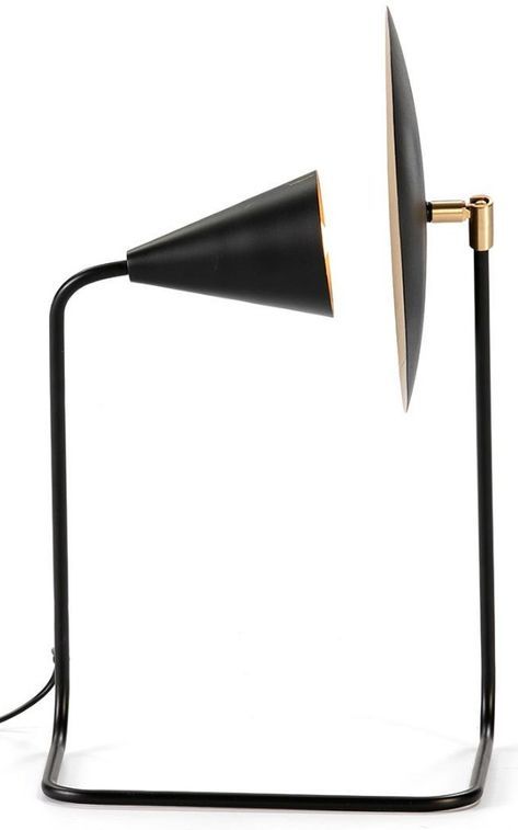 Lampe de table métal noir et rotule doré Xéna H 51 - Photo n°2