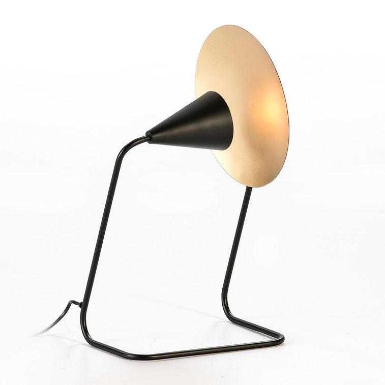 Lampe de table métal noir et rotule doré Xéna H 51 - Photo n°1