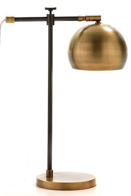 Lampe de table noir et socle doré Sarita H 44 - Photo n°1
