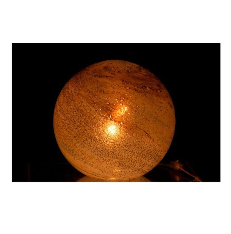 Lampe de table ronde verre marron Nissy D 30 cm - Photo n°3