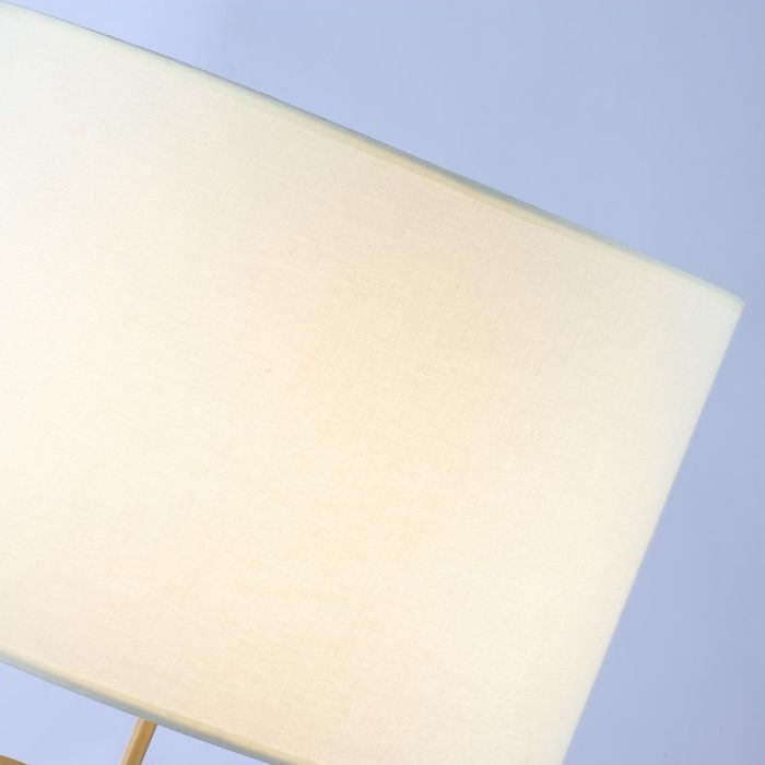 Lampe de table tissu blanc et pied métal cuivré Merna - Photo n°9