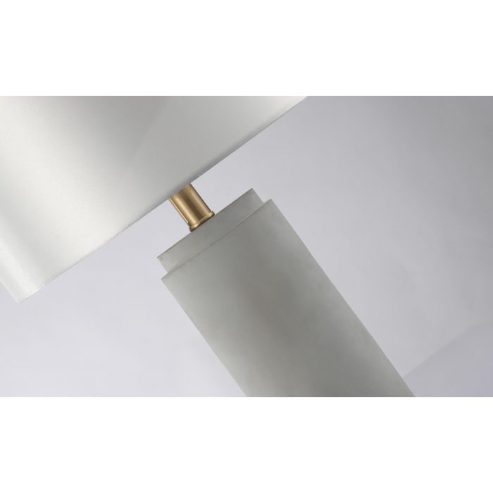 Lampe de table tissu blanc pied béton gris et doré Pinzy - Photo n°6