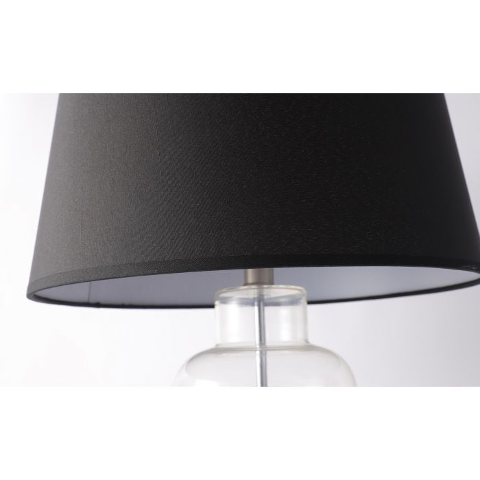 Lampe de table tissu et pied verre noir Gradibel - Photo n°8
