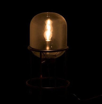 Lampe de table verre argenté et piétement métal noir Liath - Photo n°3