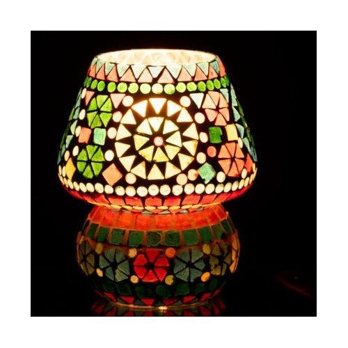 Lampe de table verre multicolore Veeda H 17 cm - Photo n°3