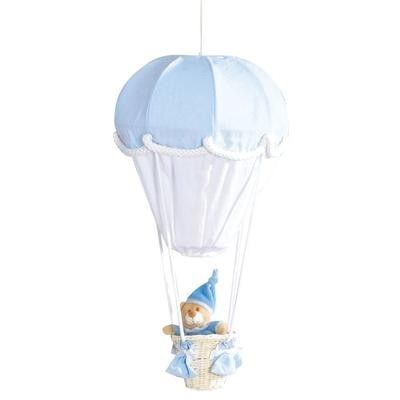 Lampe montgolfière coton ciel et blanc - Photo n°1