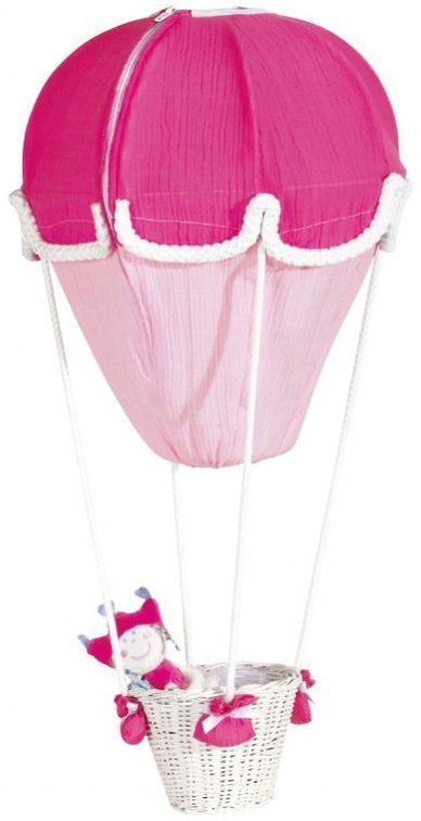 Lampe montgolfière coton rose et fuchsia - Photo n°1