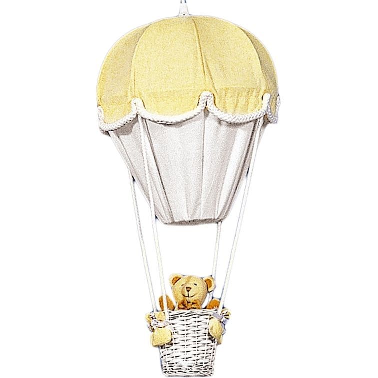 Lampe montgolfière Jaune et blanc - Photo n°1