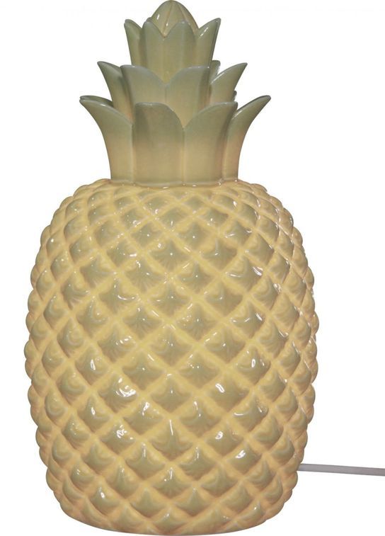 Lampe porcelaine biscuit jaune Ananas - Photo n°1