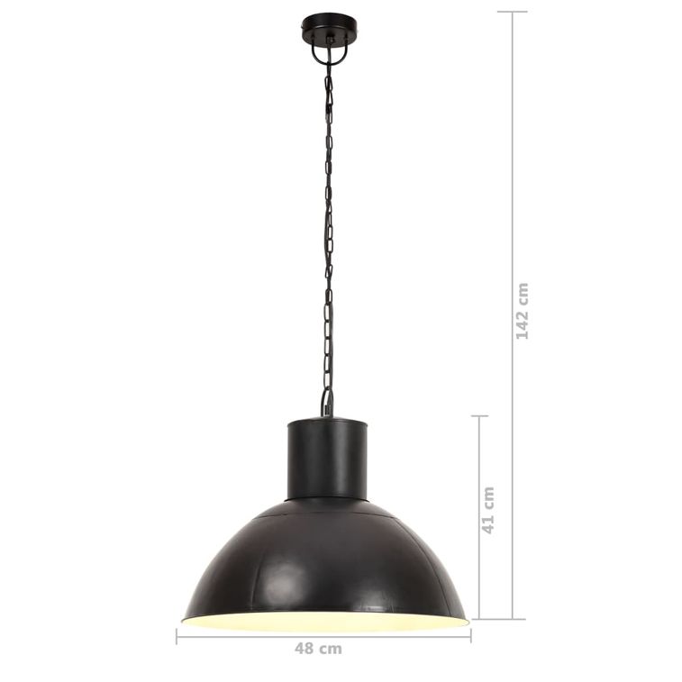 Lampe suspendue 25 W Noir Rond 48 cm E27 - Photo n°9