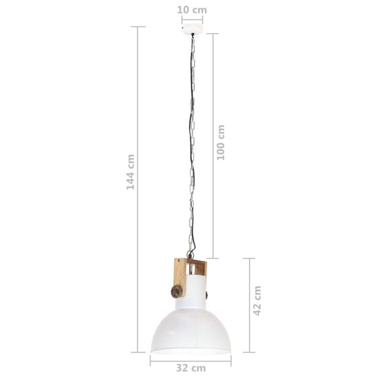 Lampe suspendue industrielle 25 W Blanc Rond Manguier 32 cm E27 - Photo n°11