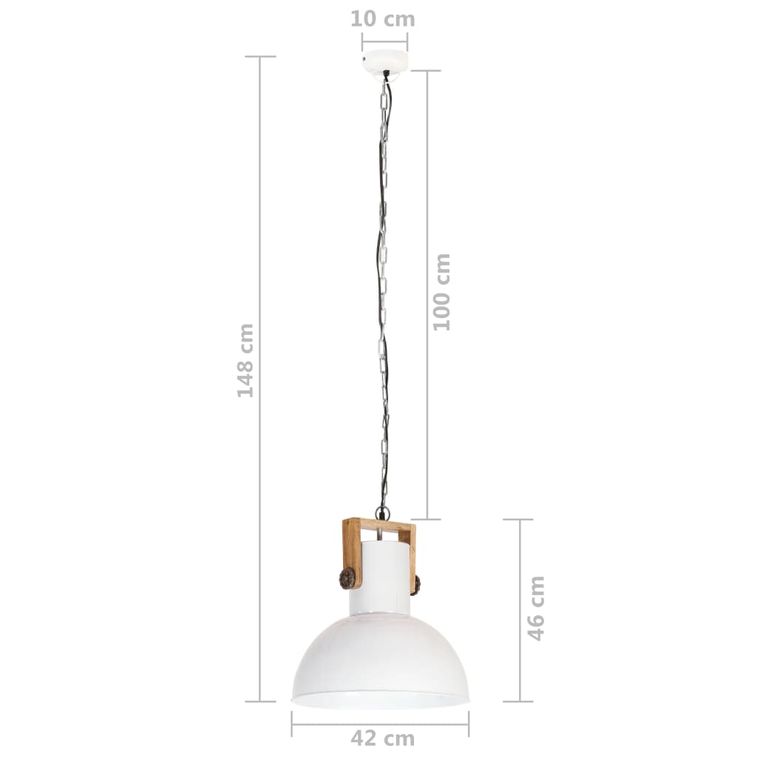Lampe suspendue industrielle 25 W Blanc Rond Manguier 42 cm E27 - Photo n°11