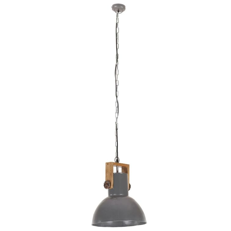Lampe suspendue industrielle 25 W Gris Rond Manguier 32 cm E27 - Photo n°7