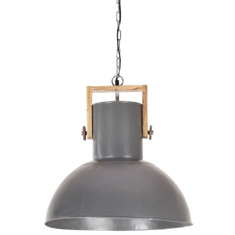 Lampe suspendue industrielle 25 W Gris Rond Manguier 52 cm E27 - Photo n°4