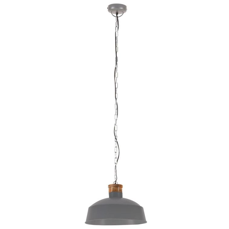 Lampe suspendue industrielle 58 cm Gris E27 - Photo n°4
