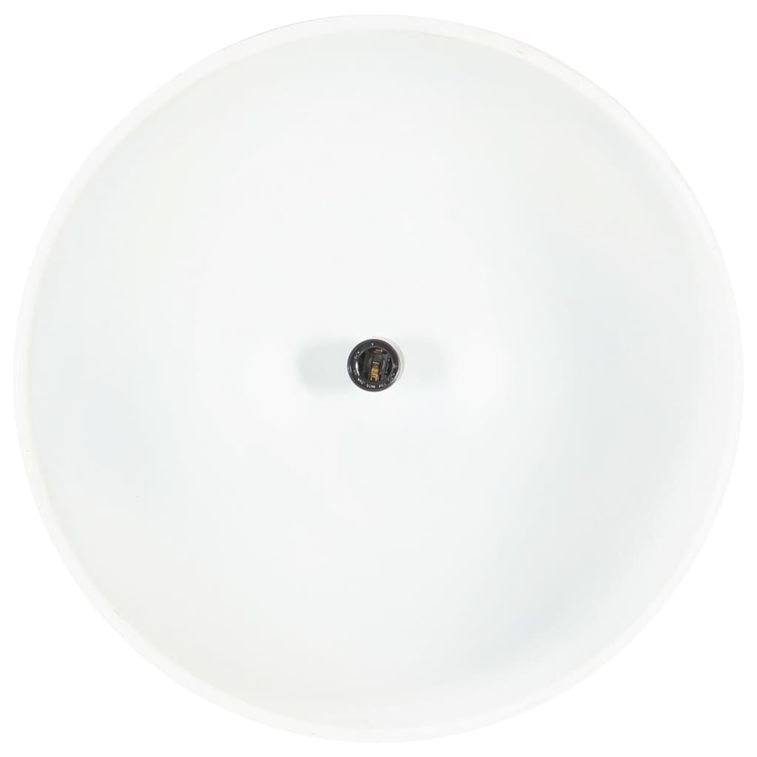 Lampe suspendue industrielle Blanc Rond 32 cm E27 Manguier 2 - Photo n°6
