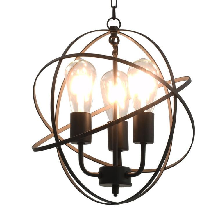 Lampe suspendue Noir Sphère 3 ampoules E27 - Photo n°1