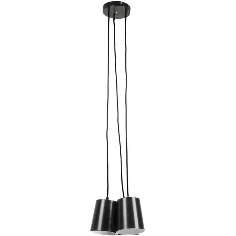 Lampe suspension 3 lumières métal noir Udson - Photo n°1