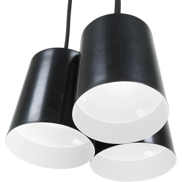 Lampe suspension 3 lumières métal noir Udson - Photo n°2