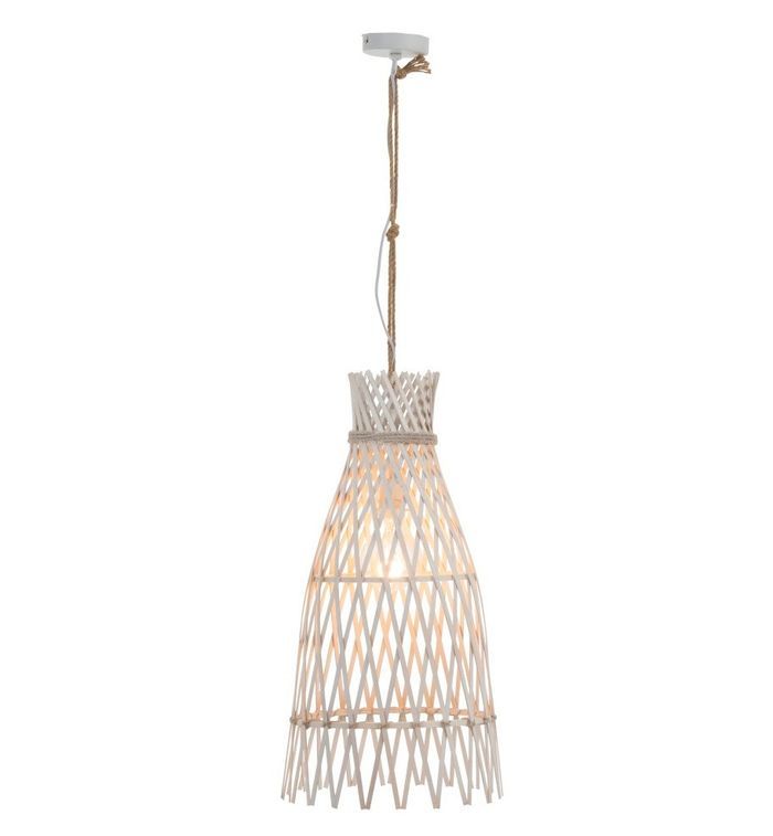 Lampe suspension bambou blanc Azura H 63 cm - Photo n°2