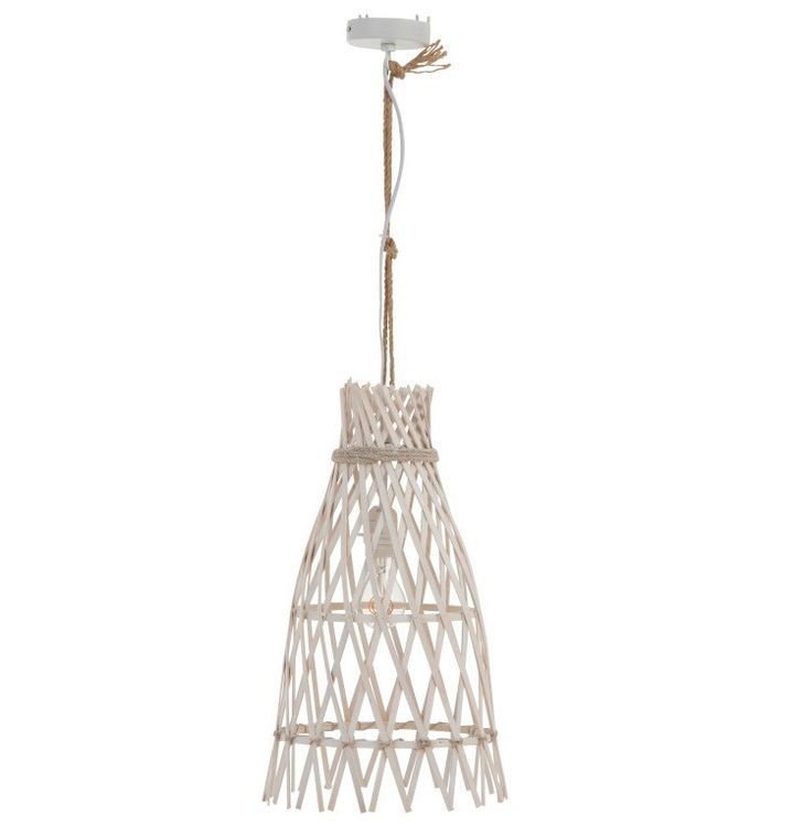 Lampe suspension bambou blanc Azura H 93 cm - Photo n°1