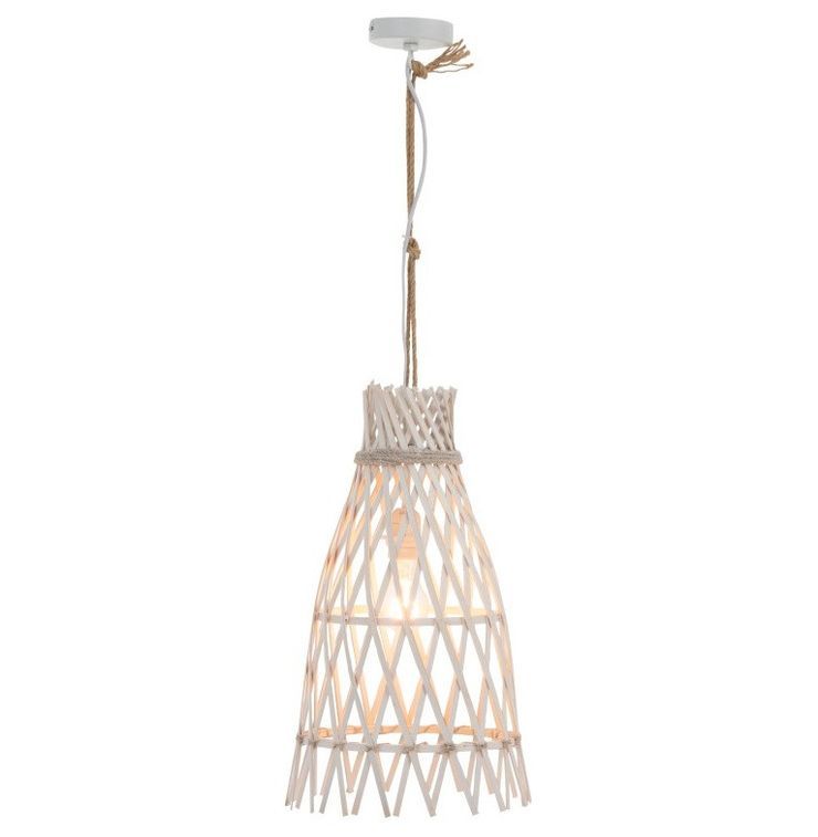 Lampe suspension bambou blanc Azura H 93 cm - Photo n°2