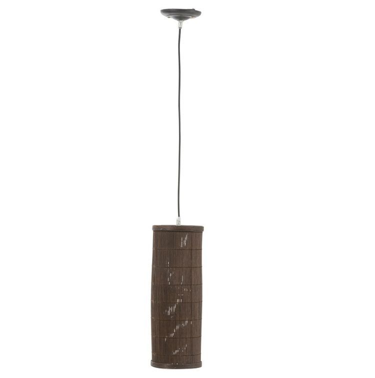 Lampe suspension bambou foncé Cintee H 42 cm - Photo n°1