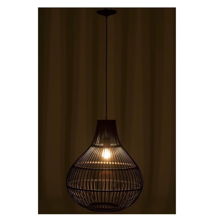 Lampe suspension bambou noir Narsh - Lot de 2 - Photo n°3