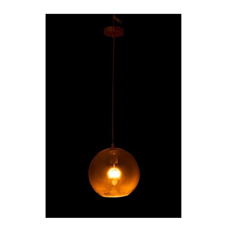 Lampe suspension boule verre doré Narsh 26 cm - Photo n°3