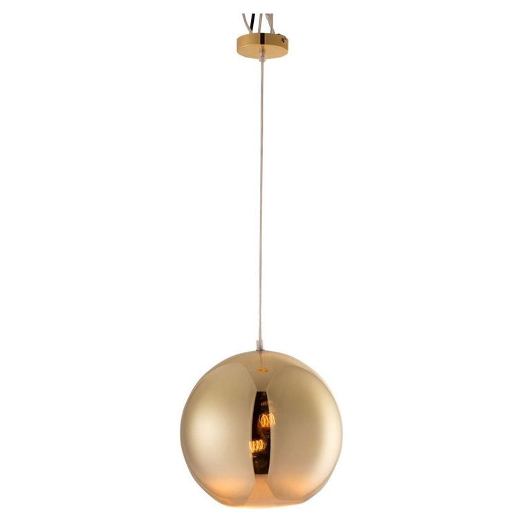 Lampe suspension boule verre doré Narsh - Photo n°2
