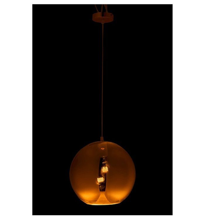 Lampe suspension boule verre doré Narsh - Photo n°3