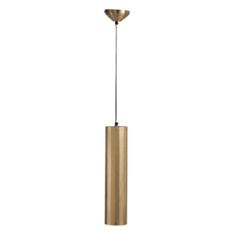 Lampe suspension cylindrique métal doré Ysarg - Lot de 2 - Photo n°1