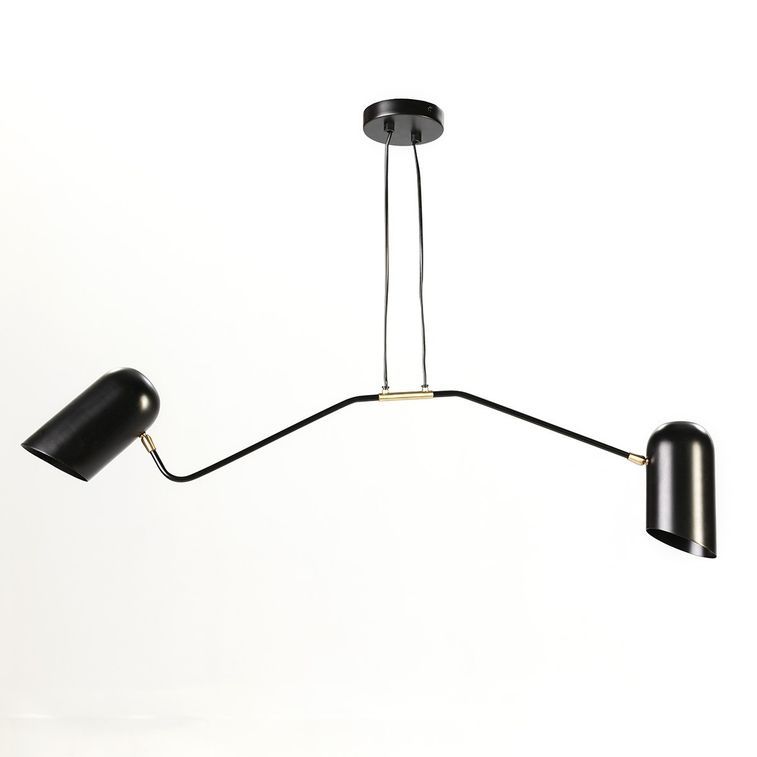 Lampe suspension métal noir et doré Xéna L 100 x H 12 x P 24 cm - Photo n°1