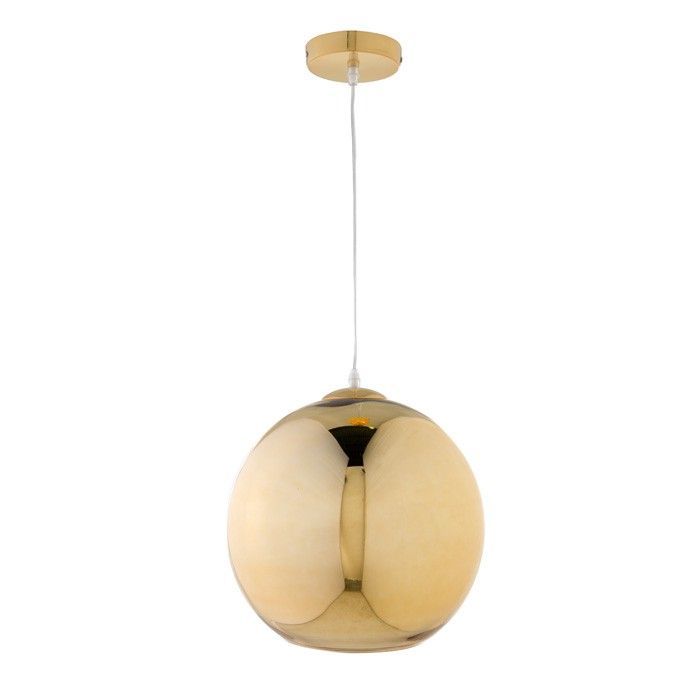 Lampe suspension moderne boule verre doré Sarie D 30 cm - Photo n°1