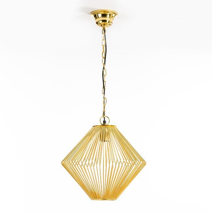 Lampe suspension moderne métal doré Somby H 34 cm - Photo n°1