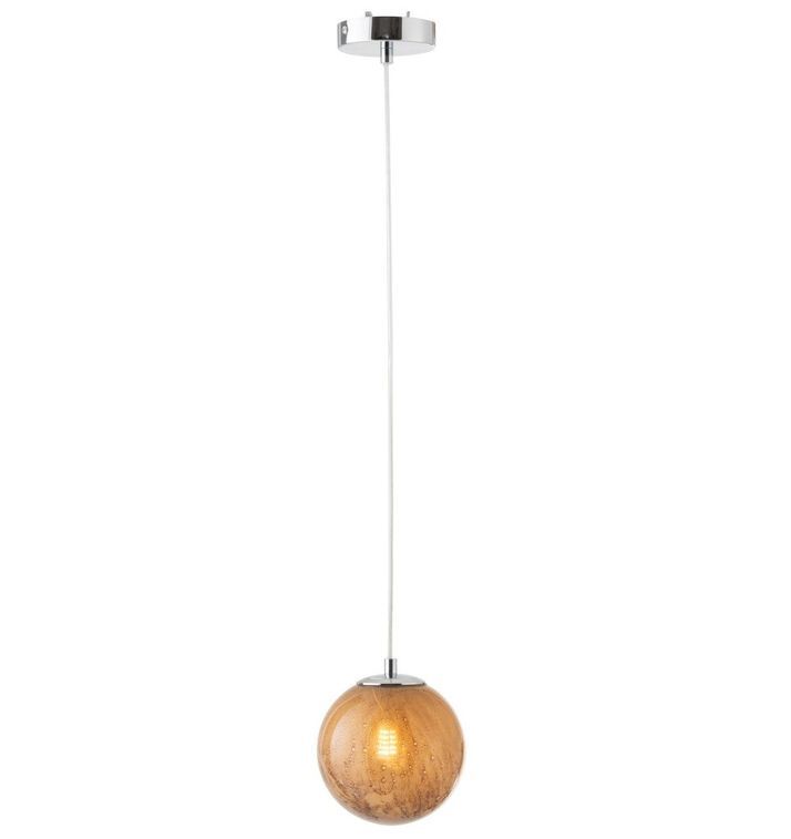 Lampe suspension ronde verre marron Nissy - Photo n°2