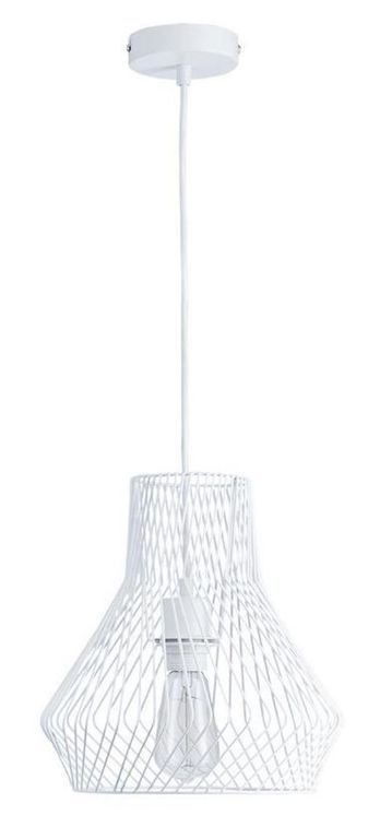 Lampe suspension tige métal blanc Adia 27 cm - Photo n°1