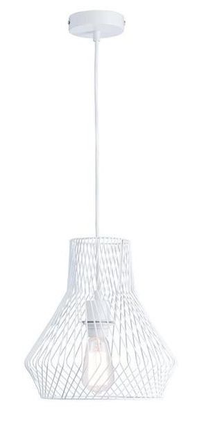 Lampe suspension tige métal blanc Adia 27 cm - Photo n°3