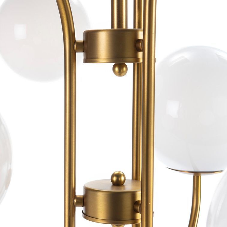 Lampe suspension verre blanc et métal doré Vera L 78 x H 100 x P 78 cm - Photo n°2